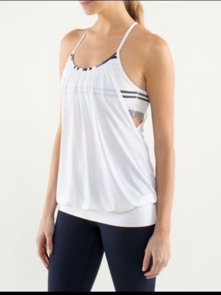 Lululemon White No Limits Tank Sz 4 - Excellent Condition